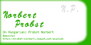 norbert probst business card